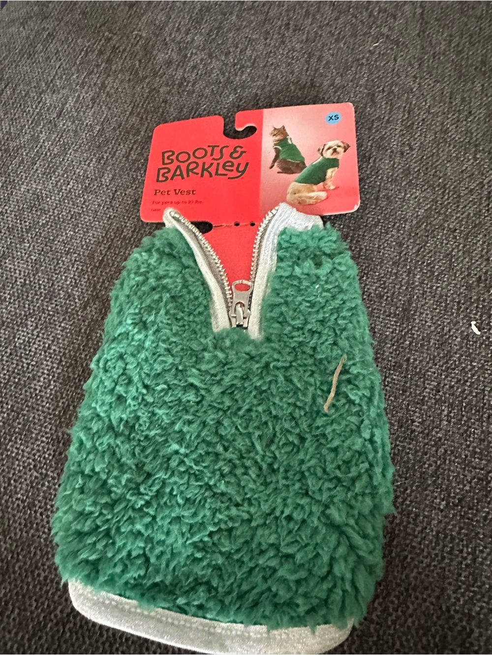 Boots & Barkley Green Sherpa Zipper Pet Vest